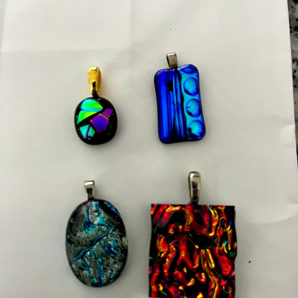 Lot of dichroic glass necklaces